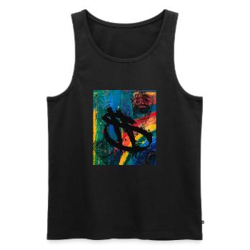 Argent Argent Para Dollar Graffiti Bourse - Débardeur bio Premium Homme - noir - Devant - Michal (187cm)
