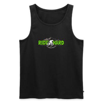 Rennrad Spruch Ride Hard für Radsport Fans - Männer Premium Bio Tank Top - Schwarz - Vorne - Michal (187cm)