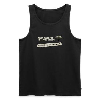 Mein Gehirn ist wie WLAN - verfügbar, aber schwach - Männer Premium Bio Tank Top - Schwarz - Vorne - Michal (187cm)