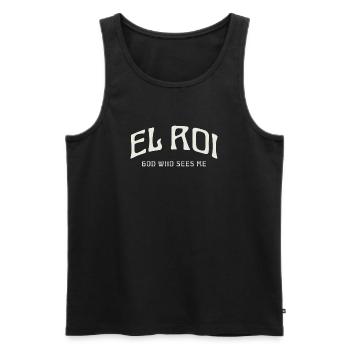 EL ROI God who sees me. - Men's Premium Organic Tank Top - black - Front - AI Model Male 178 light (178cm)
