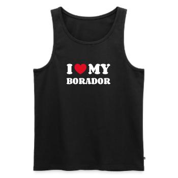 I Love My Borador Hund Besitzer - Männer Premium Bio Tank Top - Schwarz - Vorne - Michal (187cm)