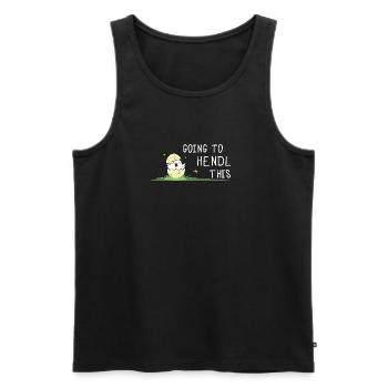Going to Hendl This Chick Motif Chickens Saying - Men's Premium Organic Tank Top - black - Front - AI Model Male 178 light (178cm)