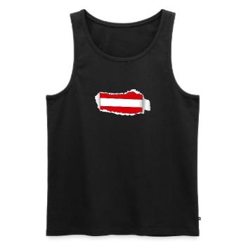 Cracked Austria Flag - Men's Premium Organic Tank Top - black - Front - AI Model Male 178 light (178cm)