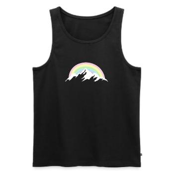 Amoureux de la nature arc-en-ciel de la montagne - Débardeur bio Premium Homme - noir - Devant - Michal (187cm)