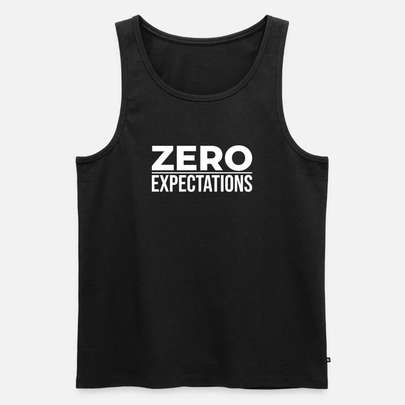 Zero Expectations – Minimal Statement - Men's Premium Organic Tank Top - black