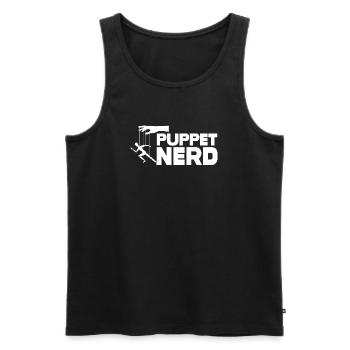 Puppet Nerd Marionette Tee - Men's Premium Organic Tank Top - black - Front - AI Model Male 178 light (178cm)