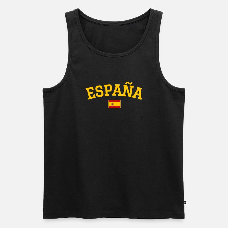 Spanien Flagge Design - Männer Premium Bio Tank Top - Schwarz