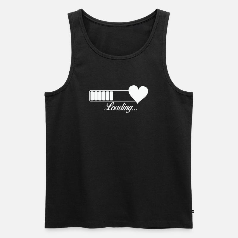 Herz-Loading Fortschritt - Männer Premium Bio Tank Top - Schwarz
