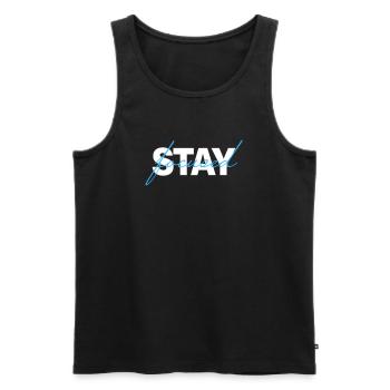 T-shirt minimaliste ciblé - Débardeur bio Premium Homme - noir - Devant - Michal (187cm)