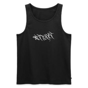 Style de graffiti urbain à Stuttgart - Débardeur bio Premium Homme - noir - Devant - Michal (187cm)