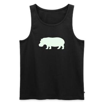 Hippo silhouette in pastel green - Men's Premium Organic Tank Top - black - Front - Michal (187cm)