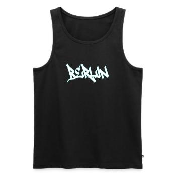 Berlin  - Männer Premium Bio Tank Top - Schwarz - Vorne - Michal (187cm)