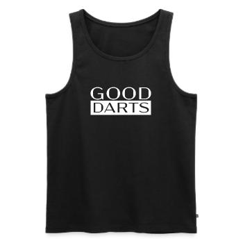 Dart-Good_Darts - Männer Premium Bio Tank Top - Schwarz - Vorne - Michal (187cm)