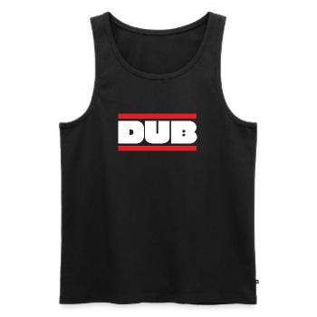 DUB Bold Wordmark with Red Bars - Men's Premium Organic Tank Top - black - Front - Michal (187cm)