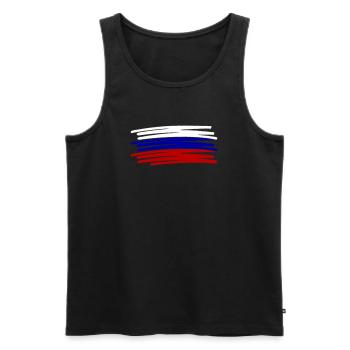 Russland Flagge Fahne Strichzeichnung gemalt - Männer Premium Bio Tank Top - Schwarz - Vorne - Michal (187cm)
