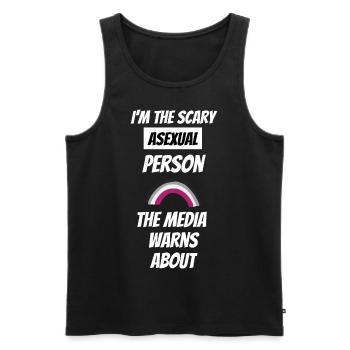 Gay Pride Month Gift LGBTQ Funny Asexual - Men's Premium Organic Tank Top - black - Front - Michal (187cm)