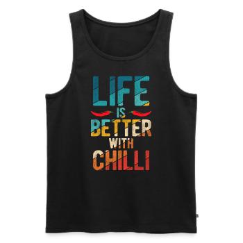 Life Is Better With Chilli Pepperoni Jalapeno Spruc - Men's Premium Organic Tank Top - black - Front - Michal (187cm)