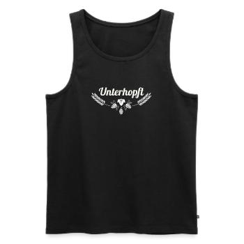 Unterhopft Bier Lustiger Spruch Trinken - Männer Premium Bio Tank Top - Schwarz - Vorne - AI Model Male 178 light (178cm)