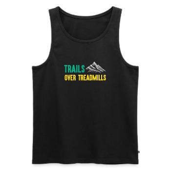 Trail Running - Trails Over Treadmills - Men's Premium Organic Tank Top - black - Front - AI Model Male 178 light (178cm)