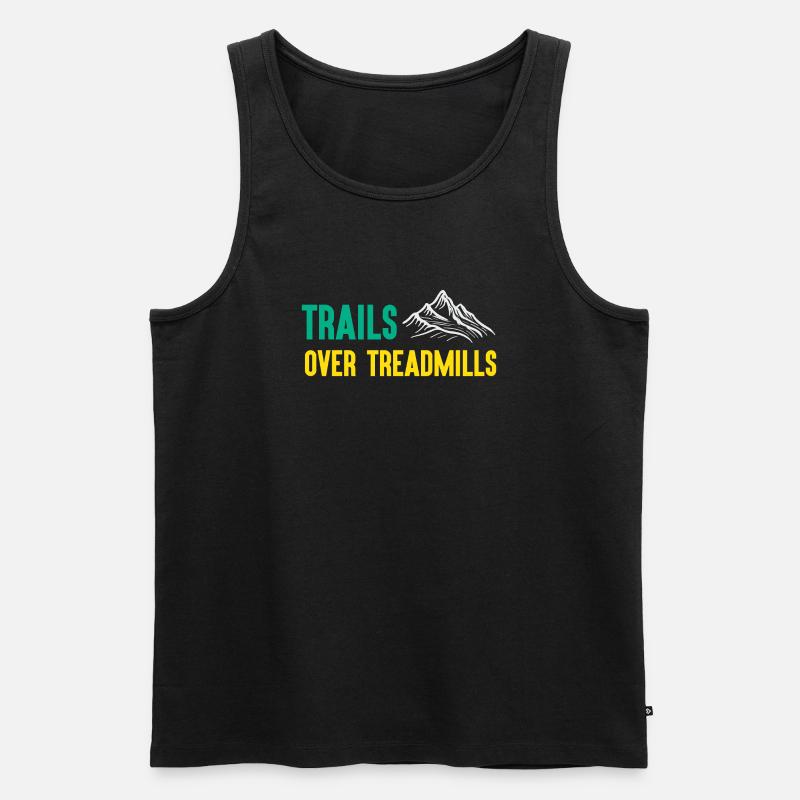 Trailrunning - Trails über Laufbänder - Männer Premium Bio Tank Top - Schwarz