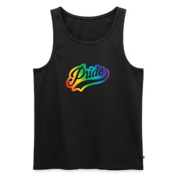 Pride Script out clr - Débardeur bio Premium Homme - noir - Devant - Michal (187cm)
