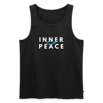 Inner Peace Ichthys Christian Meditation Tee - Männer Premium Bio Tank Top - Schwarz - Vorne - AI Model Male 178 light (178cm)