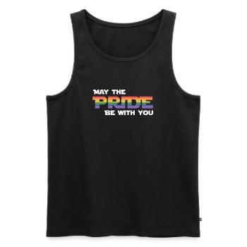 Mois de la fierté LGBT - Que la fierté soit avec vous - Débardeur bio Premium Homme - noir - Devant - AI Model Male 178 light (178cm)