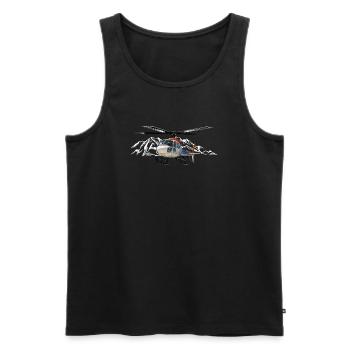 Helikopter in den Bergen - Männer Premium Bio Tank Top - Schwarz - Vorne - AI Model Male 178 light (178cm)