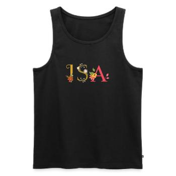 ISA Name mit Blumen geschmückt - Männer Premium Bio Tank Top - Schwarz - Vorne - Michal (187cm)