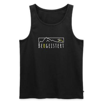 Bergeistert Berge Begeisterung Sonne Wandern Trail - Männer Premium Bio Tank Top - Schwarz - Vorne - Michal (187cm)