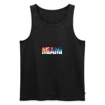 Miami - Cooles Stadtlogo - Männer Premium Bio Tank Top - Schwarz - Vorne - AI Model Male 178 light (178cm)