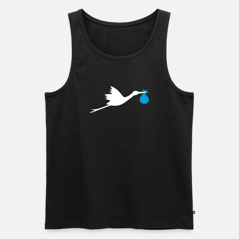 Storch Klapperstorch Junge - Männer Premium Bio Tank Top - Schwarz