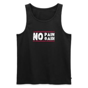 Pas de douleur, pas de gain – Conception de motivation pour le fitness - Débardeur bio Premium Homme - noir - Devant - AI Model Male 178 light (178cm)