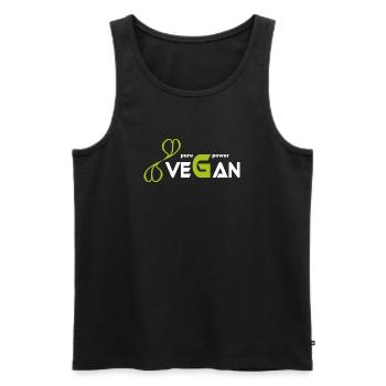 pure_vegan_power - Débardeur bio Premium Homme - noir - Devant - Michal (187cm)