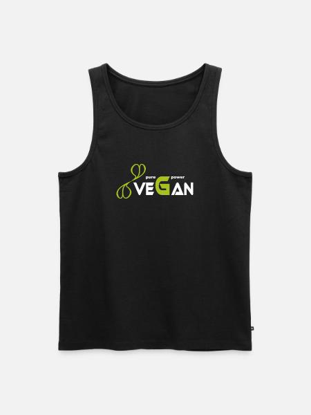 pure_vegan_power - Men's Premium Organic Tank Top - black
