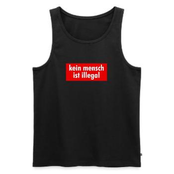 Kein Mensch ist illegal - Migration - Illegalität - Männer Premium Bio Tank Top - Schwarz - Vorne - Michal (187cm)