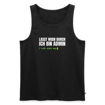 Lasst mich durch, ich bin Admin – Sudo Make Way - Männer Premium Bio Tank Top - Schwarz - Vorne - AI Model Male 178 light (178cm)