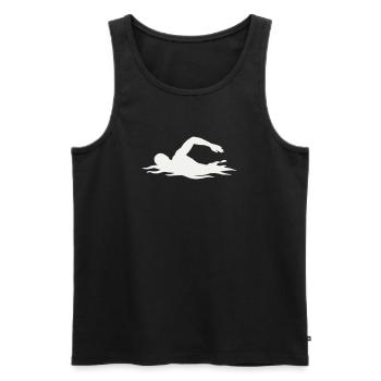 Swimmers silhouette in the water - Men's Premium Organic Tank Top - black - Front - Michal (187cm)