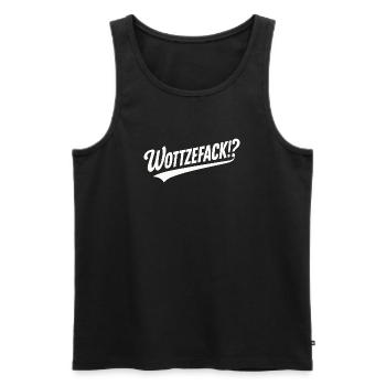 Wottzefack Humor Spruch Lustig Witzig Geschenkidee - Männer Premium Bio Tank Top - Schwarz - Vorne - Michal (187cm)