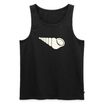 Coastal spiral shell sketch - Men's Premium Organic Tank Top - black - Front - Michal (187cm)