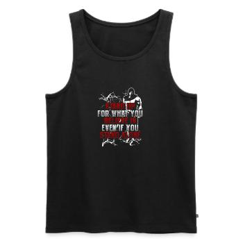 Einstehen! Meinungsfreiheit! Verschwörung! Patriot - Männer Premium Bio Tank Top - Schwarz - Vorne - AI Model Male 178 light (178cm)