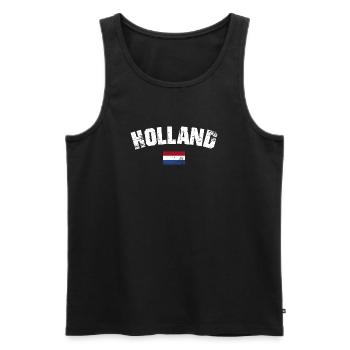 Typographie dégradée de Holland - Débardeur bio Premium Homme - noir - Devant - AI Model Male 178 light (178cm)