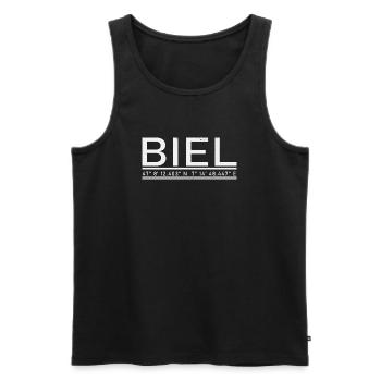 Biel coordinates - Men's Premium Organic Tank Top - black - Front - AI Model Male 178 light (178cm)