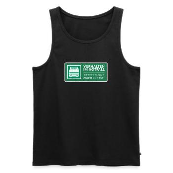 Rettet meine Ziach zuerst! | ZiachON! - Männer Premium Bio Tank Top - Schwarz - Vorne - Michal (187cm)