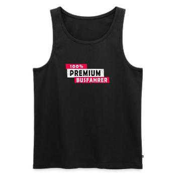 100% Premium Busfahrer Design / Geschenkidee - Männer Premium Bio Tank Top - Schwarz - Vorne - Michal (187cm)