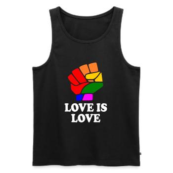 Love is love - Men's Premium Organic Tank Top - black - Front - AI Model Male 178 light (178cm)
