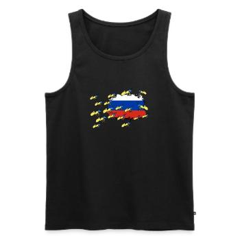 UKRAINE FORT FRONT UKRAINIEN ANT SOUTIEN - Débardeur bio Premium Homme - noir - Devant - Michal (187cm)
