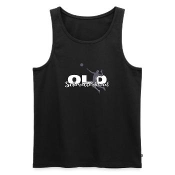 VOLLEYBALL Volleyballer-OLD SCHMETTERHAND - Männer Premium Bio Tank Top - Schwarz - Vorne - AI Model Male 178 light (178cm)