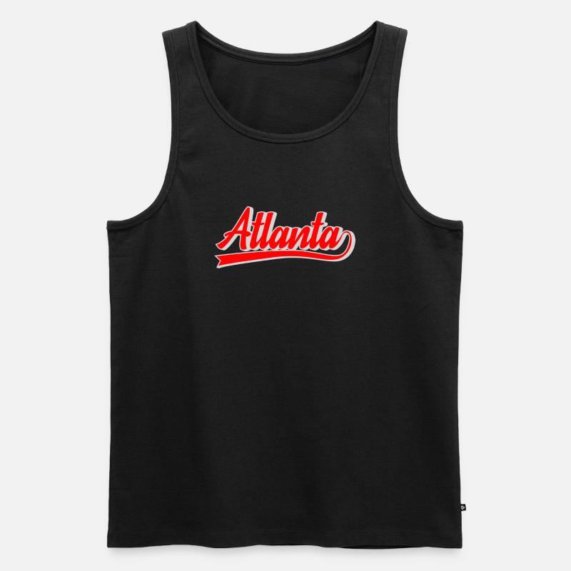 Atlanta Script Retro Logo - Männer Premium Bio Tank Top - Schwarz