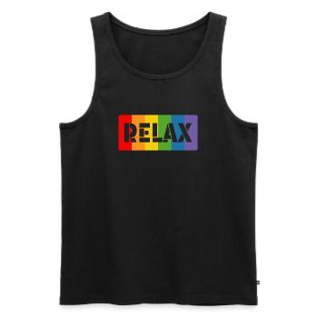 lgbt Tshirt arc-en-ciel RELAX LGBT lgbtqi queer - Débardeur bio Premium Homme - noir - Devant - Michal (187cm)